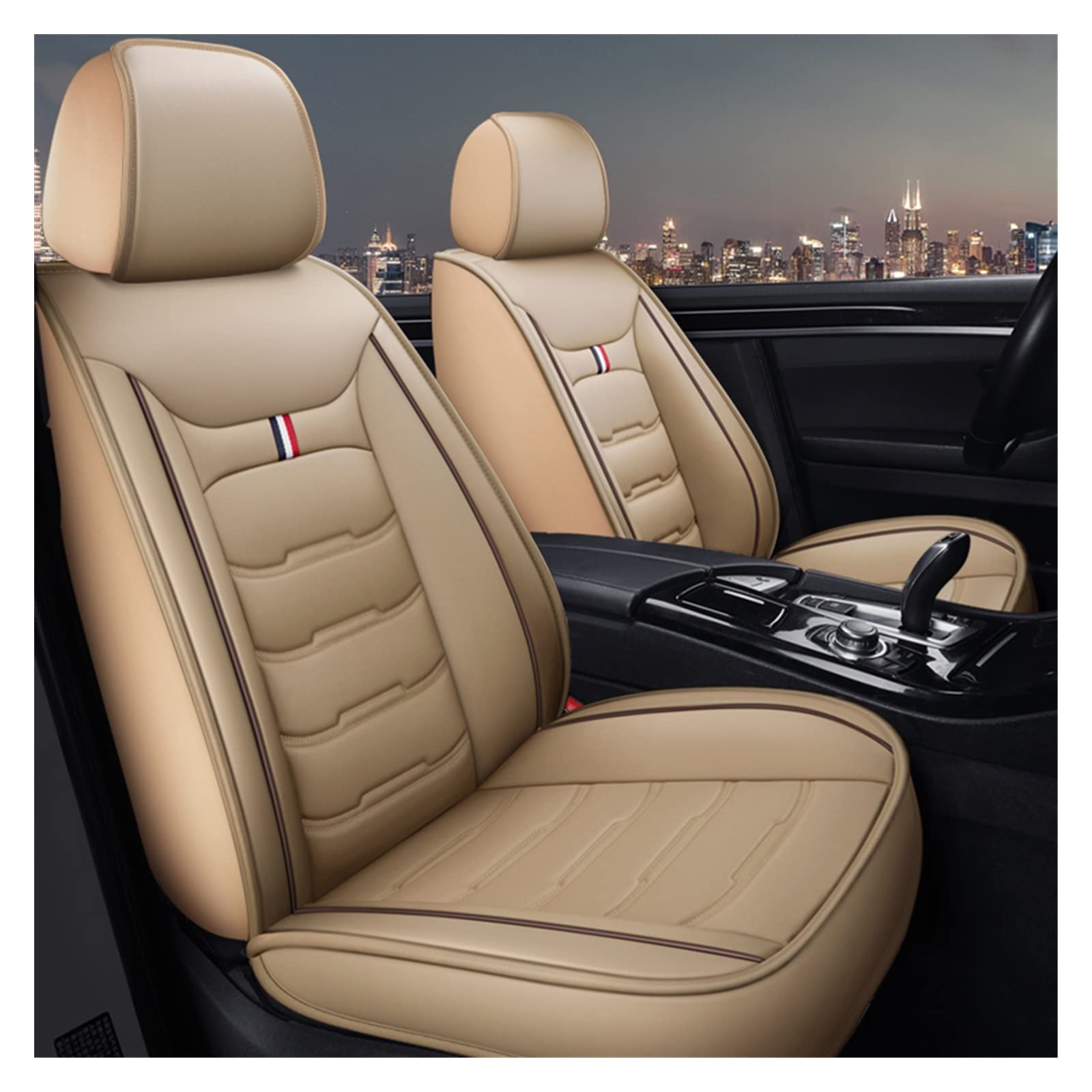 DKPMWD Auto-Sitzbezug Universal-Stil Autositzbezüge Für E87 1 Serie E81 E82 E88 F20 F21 F52 F40 Autozubehör Innendetails Autositzbezüge(A Beige 5 Seat) von DKPMWD