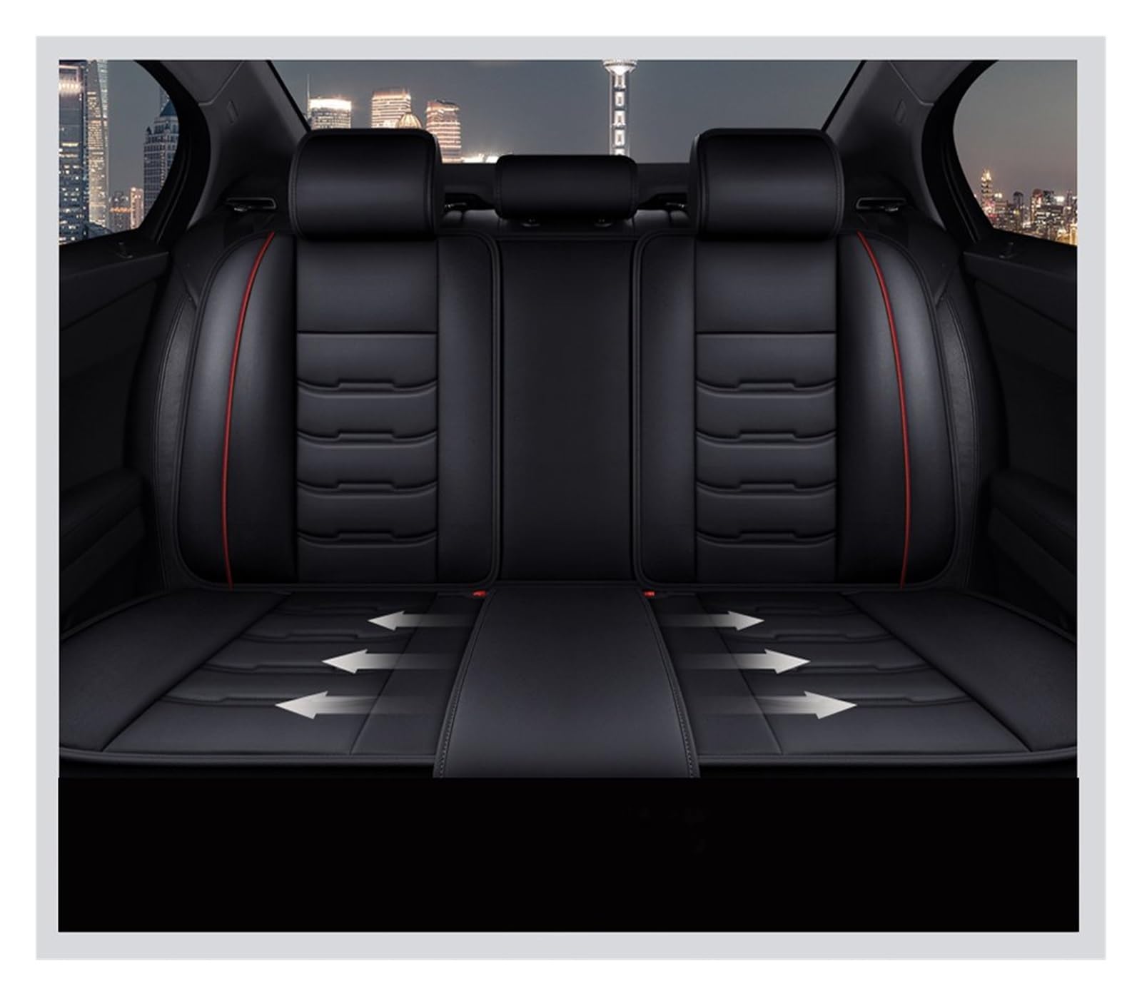 DKPMWD Auto-Sitzbezug Universal-Stil Autositzbezüge Für Q5 Für Q2 Für Q3 Für Q6 Für Q7 Für Q8 Autozubehör Innendetails Autositzbezüge(B Bk Red 5 seat) von DKPMWD