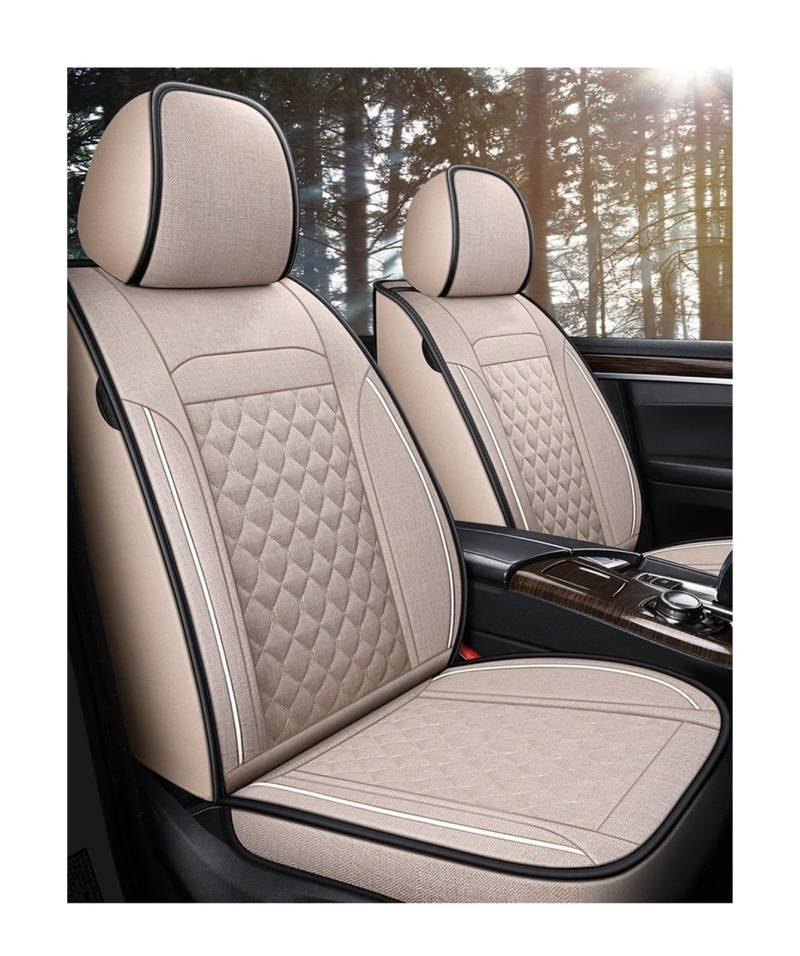 DKPMWD Auto-Sitzbezug Universal-Stil Luxuriöser Flachs-Autositzbezug Für 2er-Serie Alle Automodelle F22 F23 F44 F45 F46 G42 Autozubehör Innenausstattung Autositzbezüge(A Beige 5 Seat) von DKPMWD