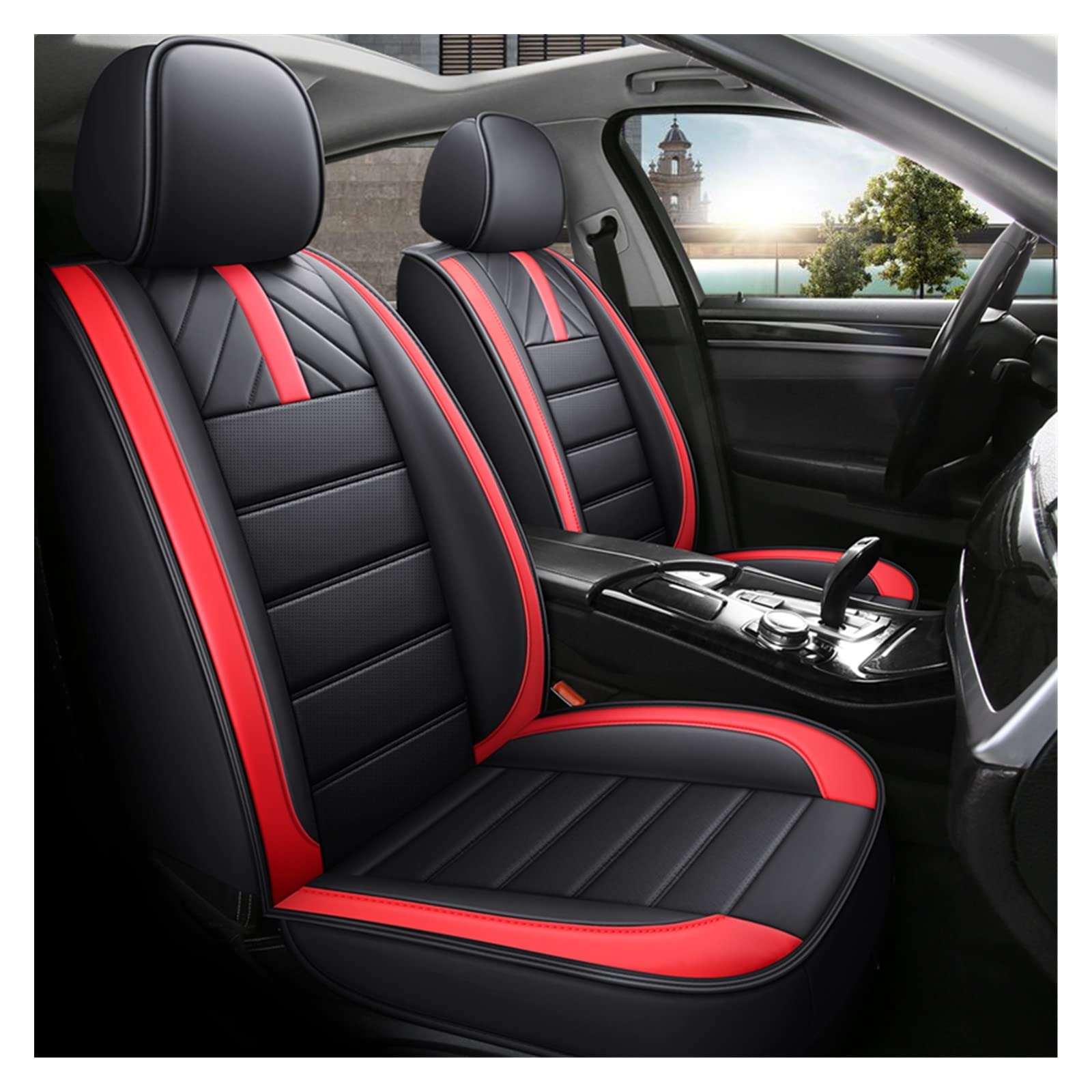 DKPMWD Auto-Sitzbezug Universeller Autositzbezug Für MG Für ZS Für GT Für HS Für RX5 Für MG5 Für MG6 Details Für Autoinnenraum Sitzschutz Autositzbezüge(A Bk Red 5 Seat) von DKPMWD