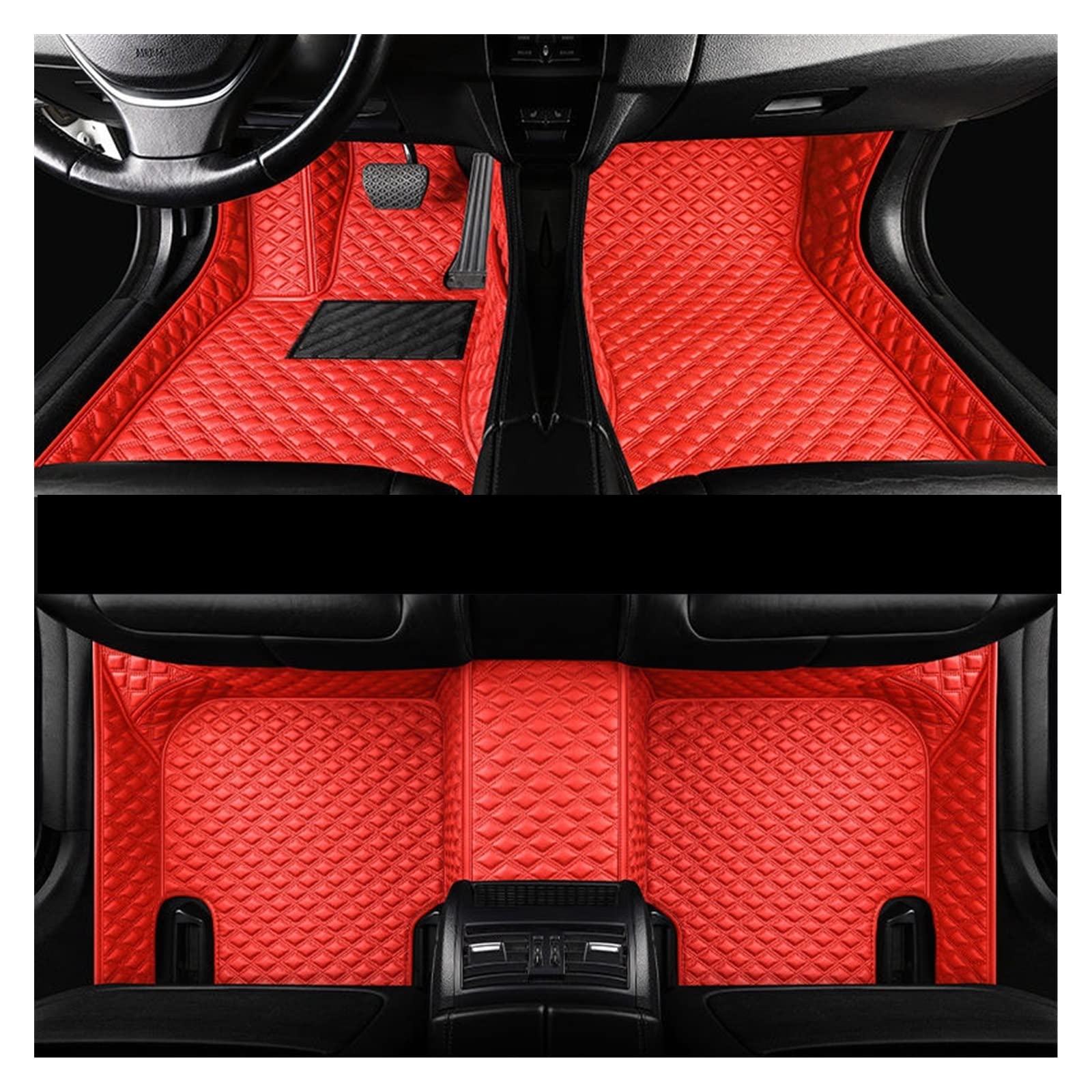 Fußmatten Auto-Fußmatte Für Volvo Für V90 2017 2018 2019 2020 Auto-Innenteppiche Abdeckungen Autozubehör Autofußmatten(Rot) von DKPMWD