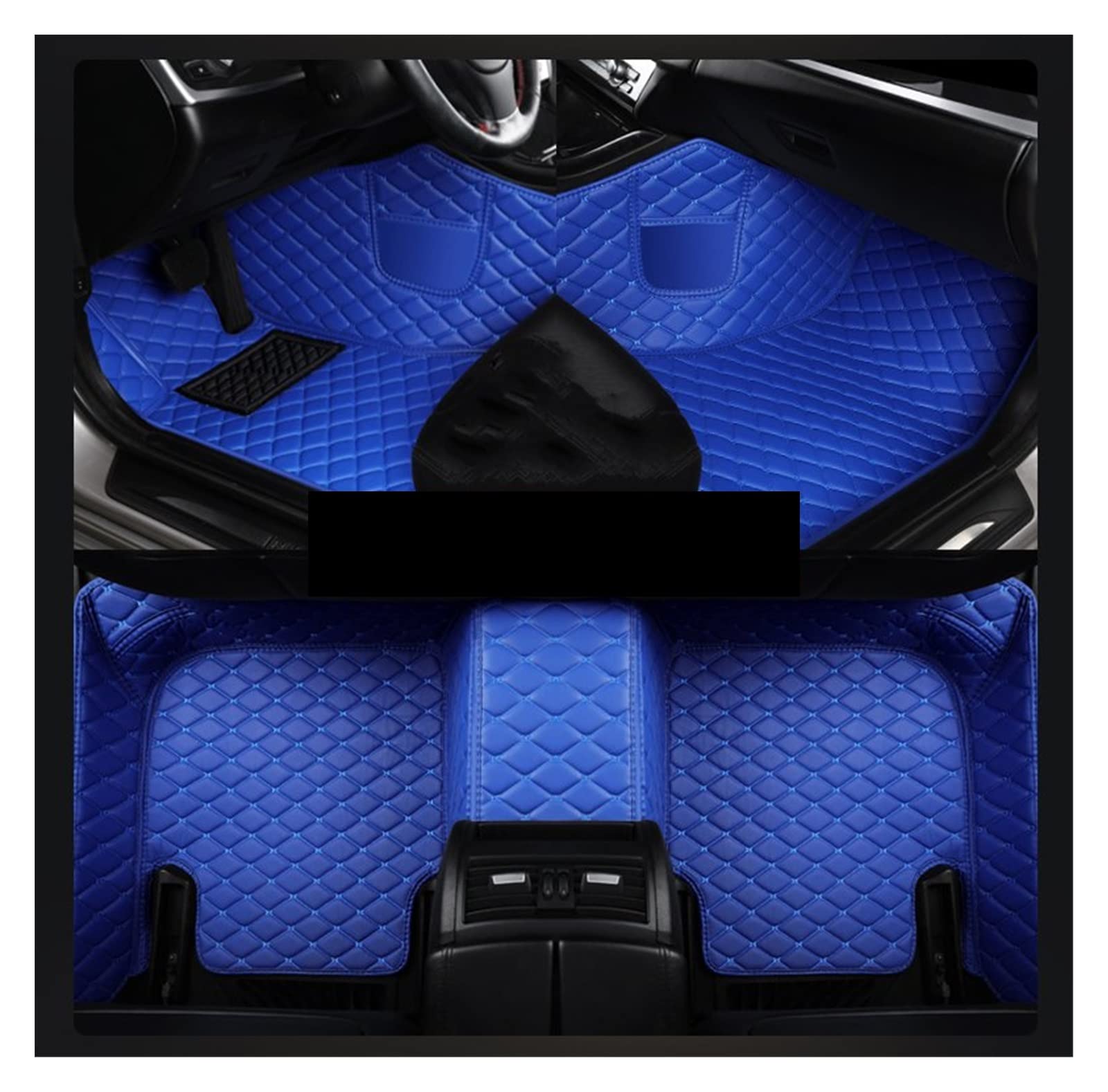 Fußmatten Auto-Fußmatten Für VW Für Touareg 2019 2020 2021 2022 Jahr Umweltfreundliches Leder-Autozubehör Innendetails Autofußmatten(Blau) von DKPMWD
