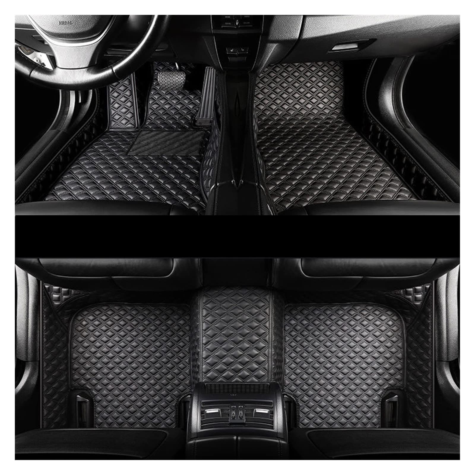 Fußmatten Auto-Fußmatten Für Volvo Für XC90 2015 2016 2017 2018 2019 2020 5 Sitze Auto Teppich Innenausstattung Autofußmatten(Schwarz) von DKPMWD