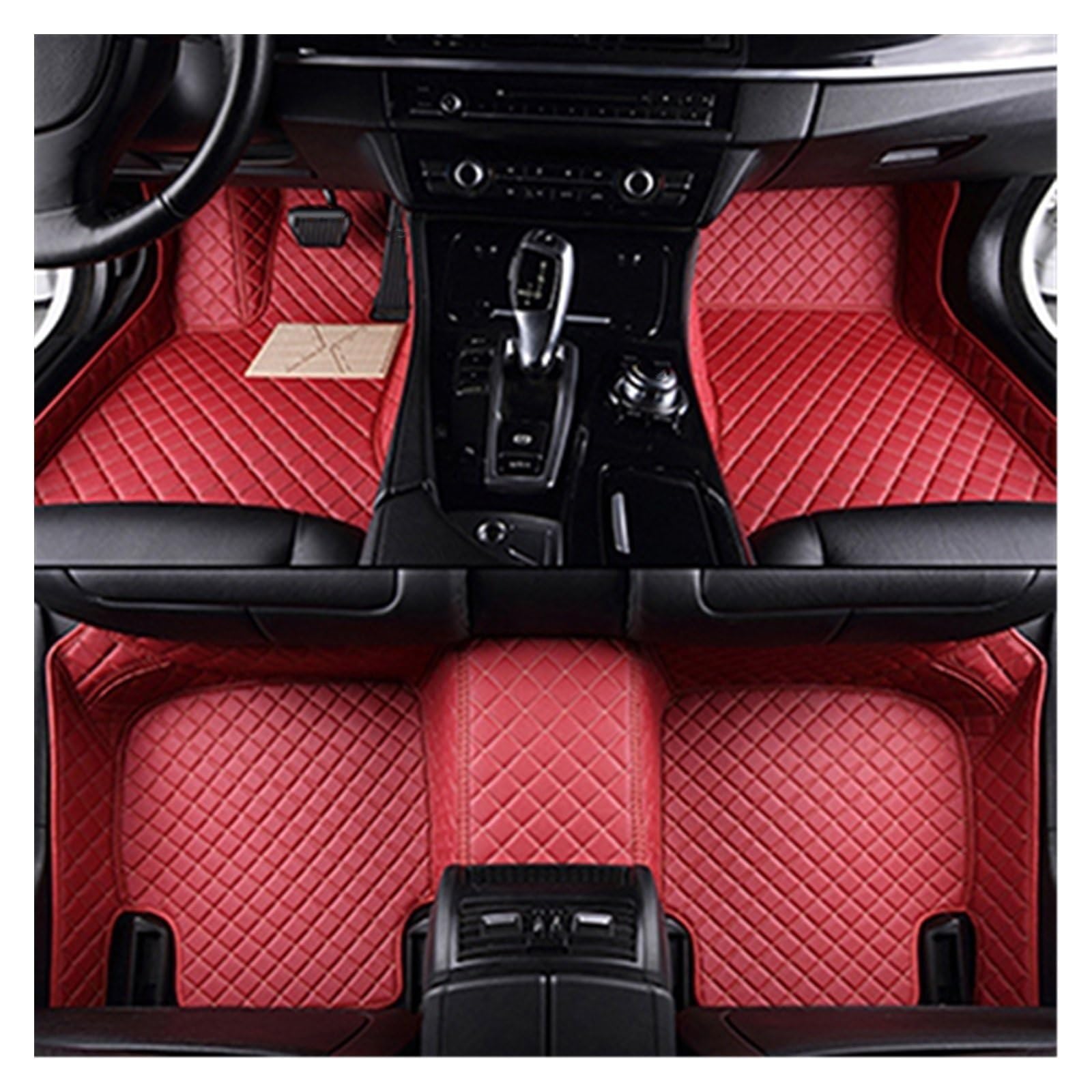 Fußmatten Custom Car Fußmatten Für Für Macan 2014-2022 Jahre Innendetails Autozubehör Teppich Autofußmatten(Rot) von DKPMWD