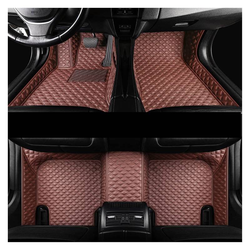Fußmatten Für Lexus Für NX 2015-2019 Auto-Fußmatten-Abdeckungen Custom Zubehör Armaturenbrettfuß Für NX200T Für NX300 Für NX300h Autofußmatten(Kaffee) von DKPMWD