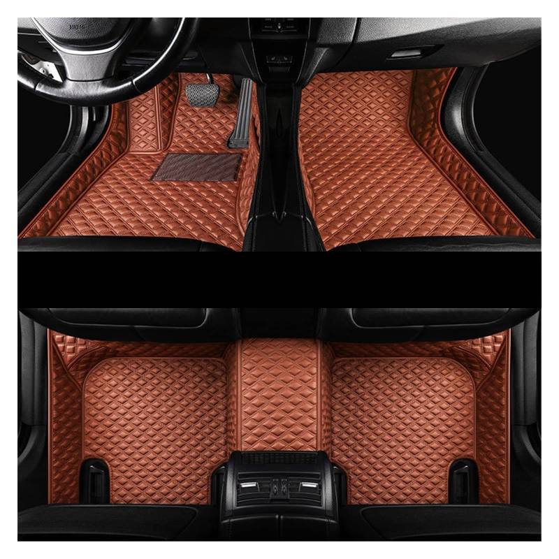 Fußmatten Für Lexus Für NX 2015-2019 Auto Fußmatten Abdeckungen Styling Custom Interior Dash Foot Für NX200T Für NX300 Für NX300h Autofußmatten(Braun) von DKPMWD