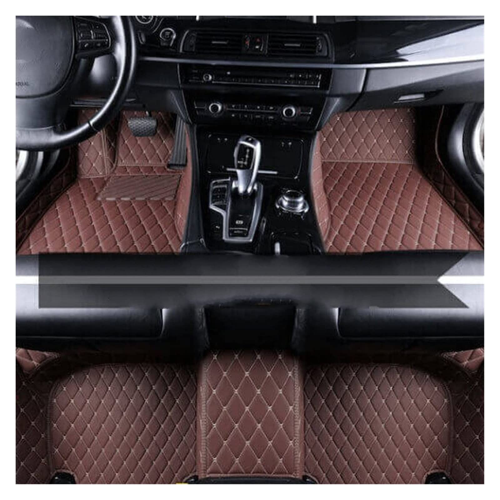 Fußmatten Leder Auto Fußmatten Für Hyundai Für I30 2012 2013 2014 2015 2016 Auto Zubehör Leder Fußmatte Innenraum Autofußmatten(Dunkelbraun) von DKPMWD