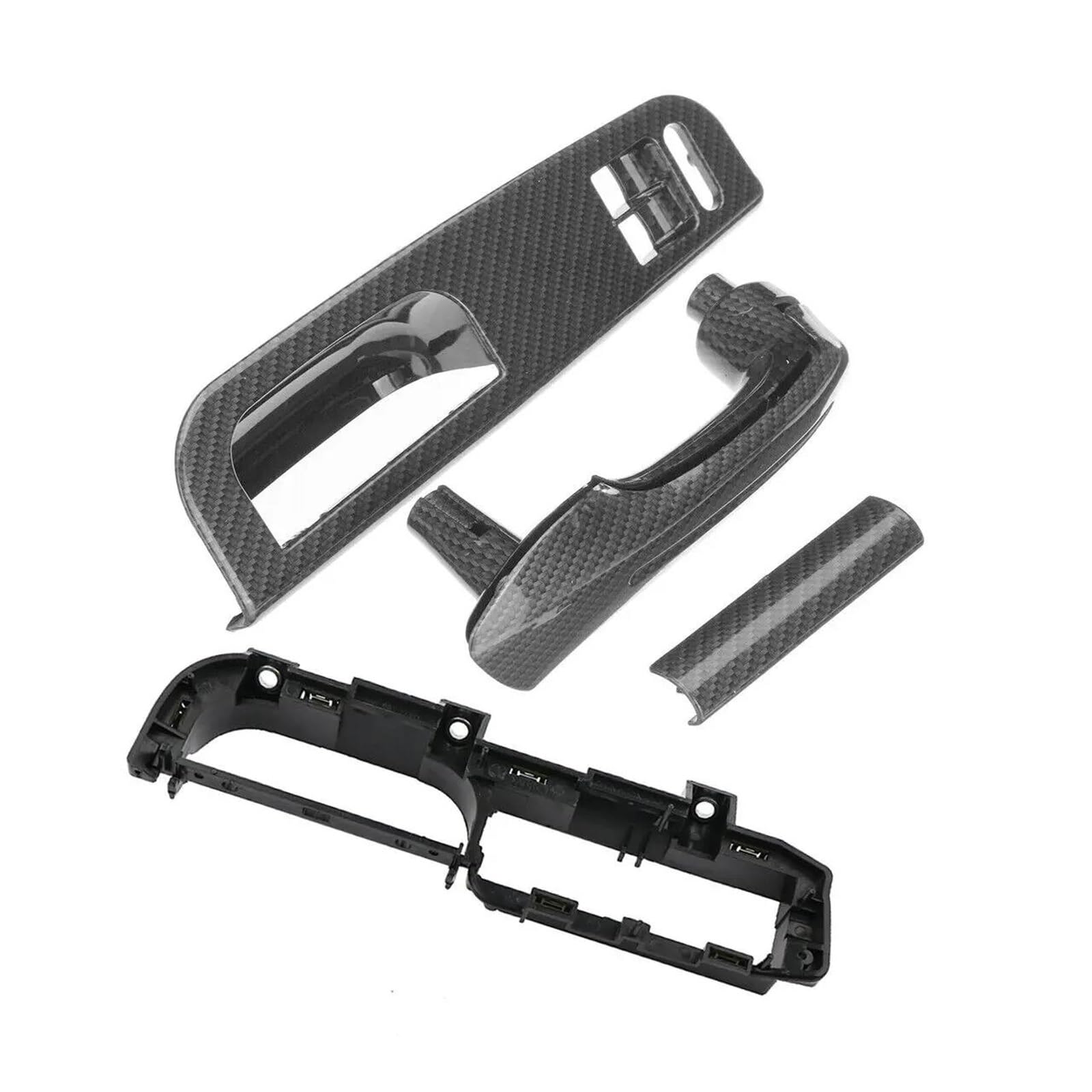 Innengriffe Innentür Haltegriff Abdeckung Schalter 3B1867171D 1J4867180A Für VW 2 Tür Für Jetta Für Bora Für Golf Für MK4 Türgriffabdeckungen(Carbon Fibre Set) von DKPMWD