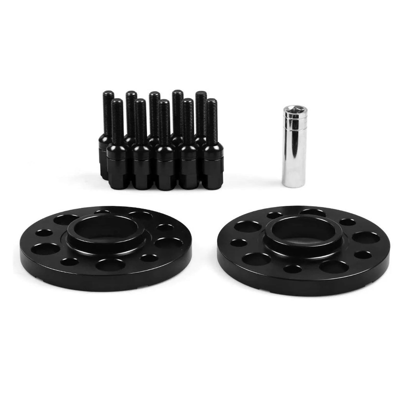 Spurverbreiterung 15 Mm 5 X 112 Mm 66,6 Mm Radabstandshalter Mit Zentrischer Bohrung Und M12 X 1,5 Kegelschrauben Für Mercedes Für Benz Mit Kugelbolzen Distanzscheiben Set(Schwarz) von DKPMWD