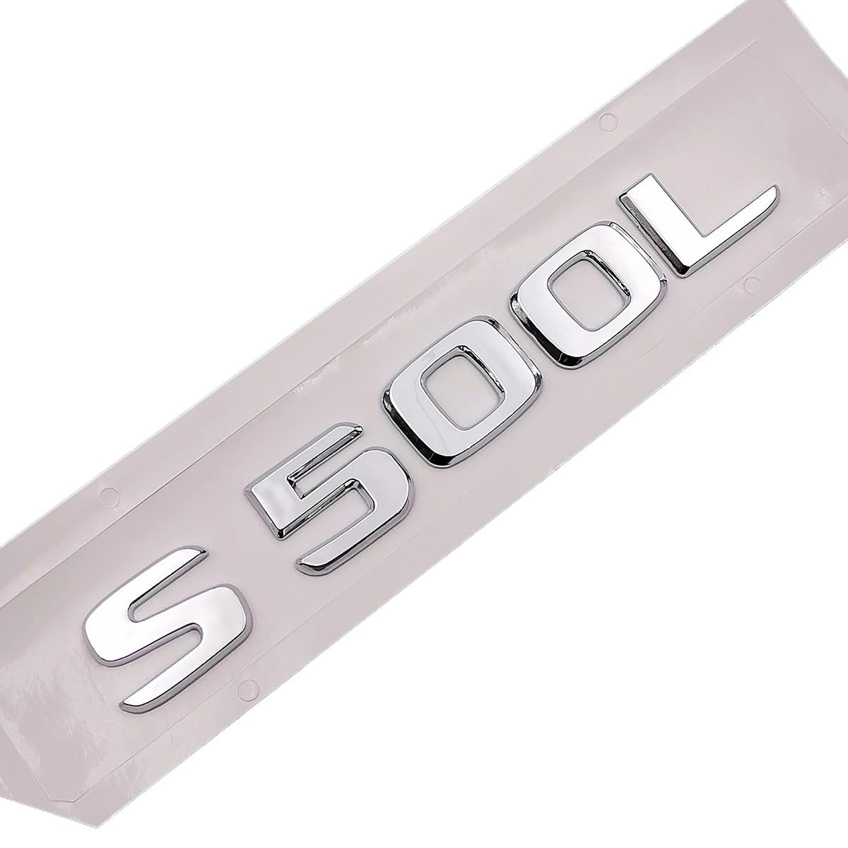 DKTR Auto-Heck-Emblem, Zahlen, Buchstaben, Autoaufkleber, kompatibel mit Mercedes Benz S500L S 500L, Chrom-Silber/Mattschwarz (Color : Silver-Flat) von DKTR