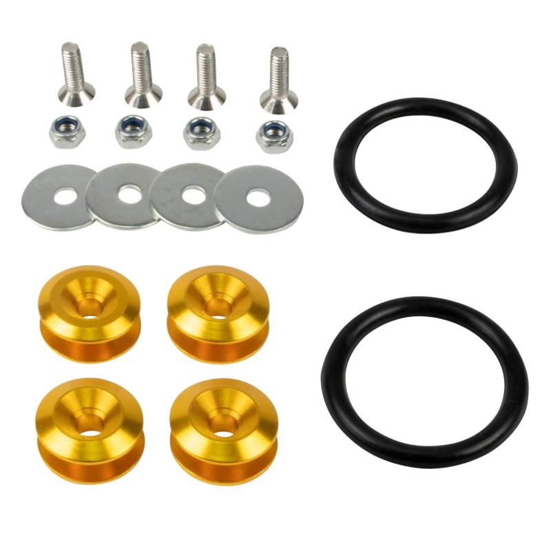 Alu Schnellverschluss Set Stoßstange Quick Release Halter Verschluss Gold von DL-Racing