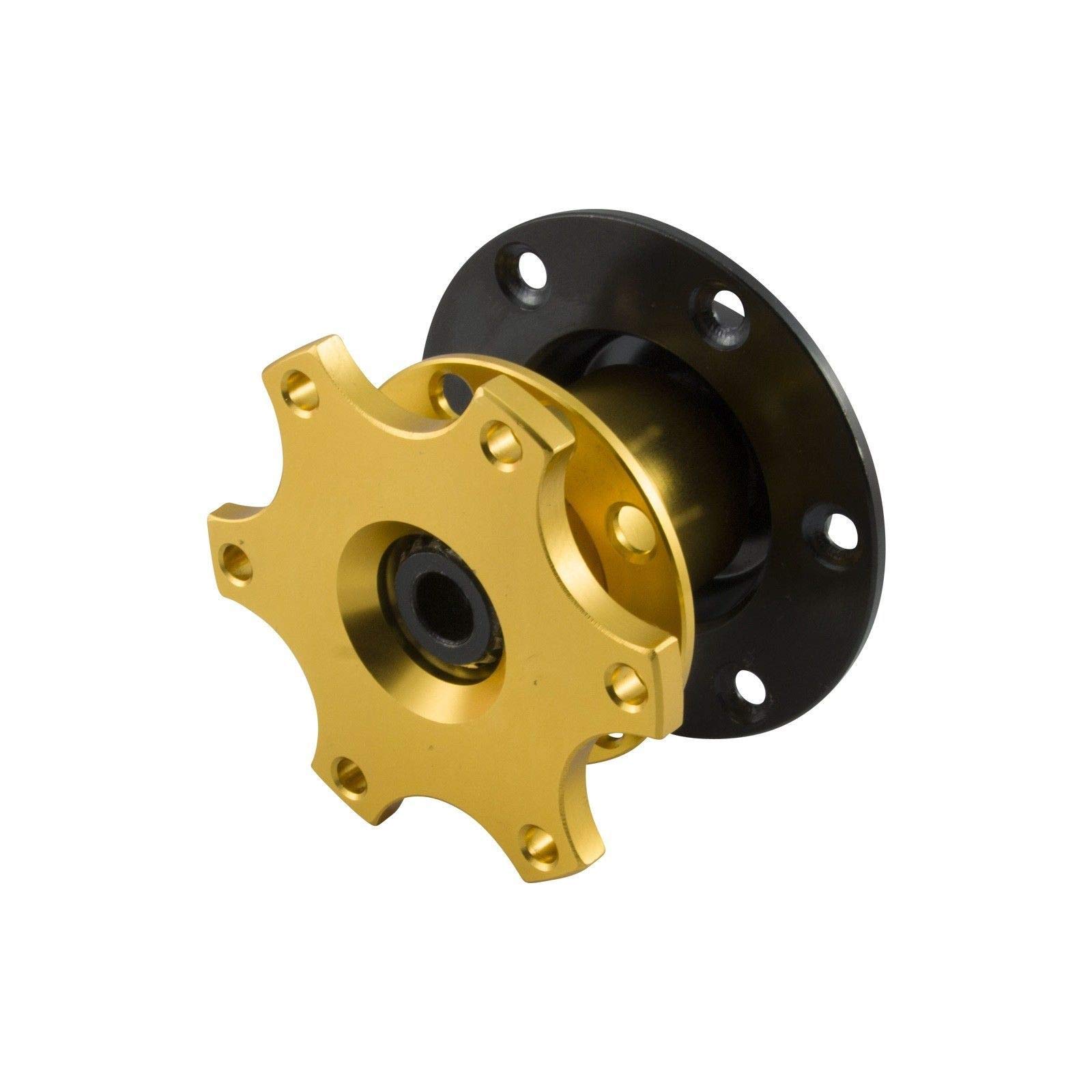 Lenkrad Schnellverschluss Quick Release Nabe Alu Sportlenkrad Snap Off Adapter Gold von DL-Racing