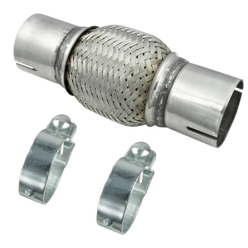 Ø 55-55,5 mm Edelstahl Flexrohr in Interlock Bauweise mit Schellen Abgasanlage Auspuff 100/200mm von DL-Racing