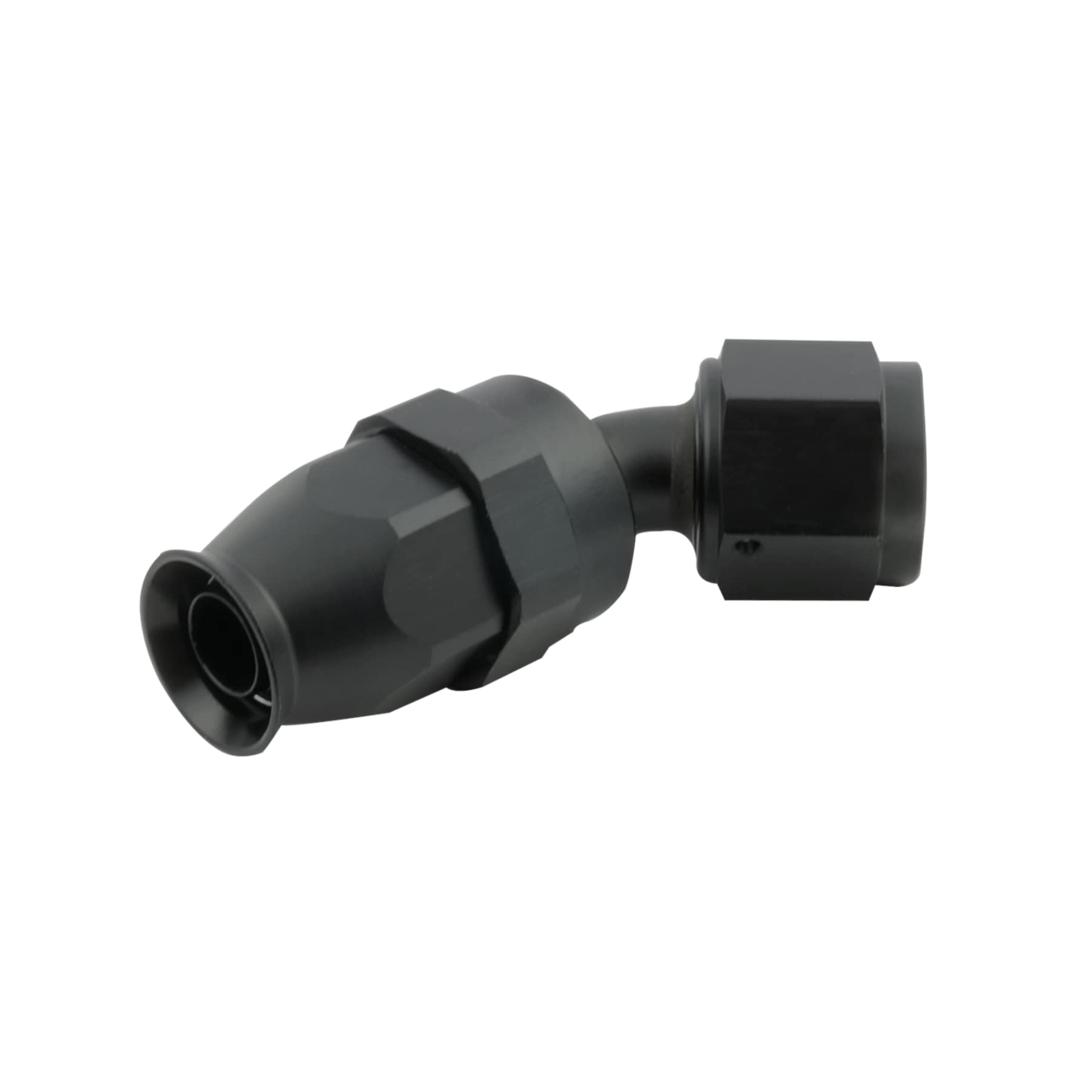 PTFE Alu Fitting 45° abgewinkelt Dash 6 / AN6 (9/16-18 UNF) | Schwarz von DL-Racing