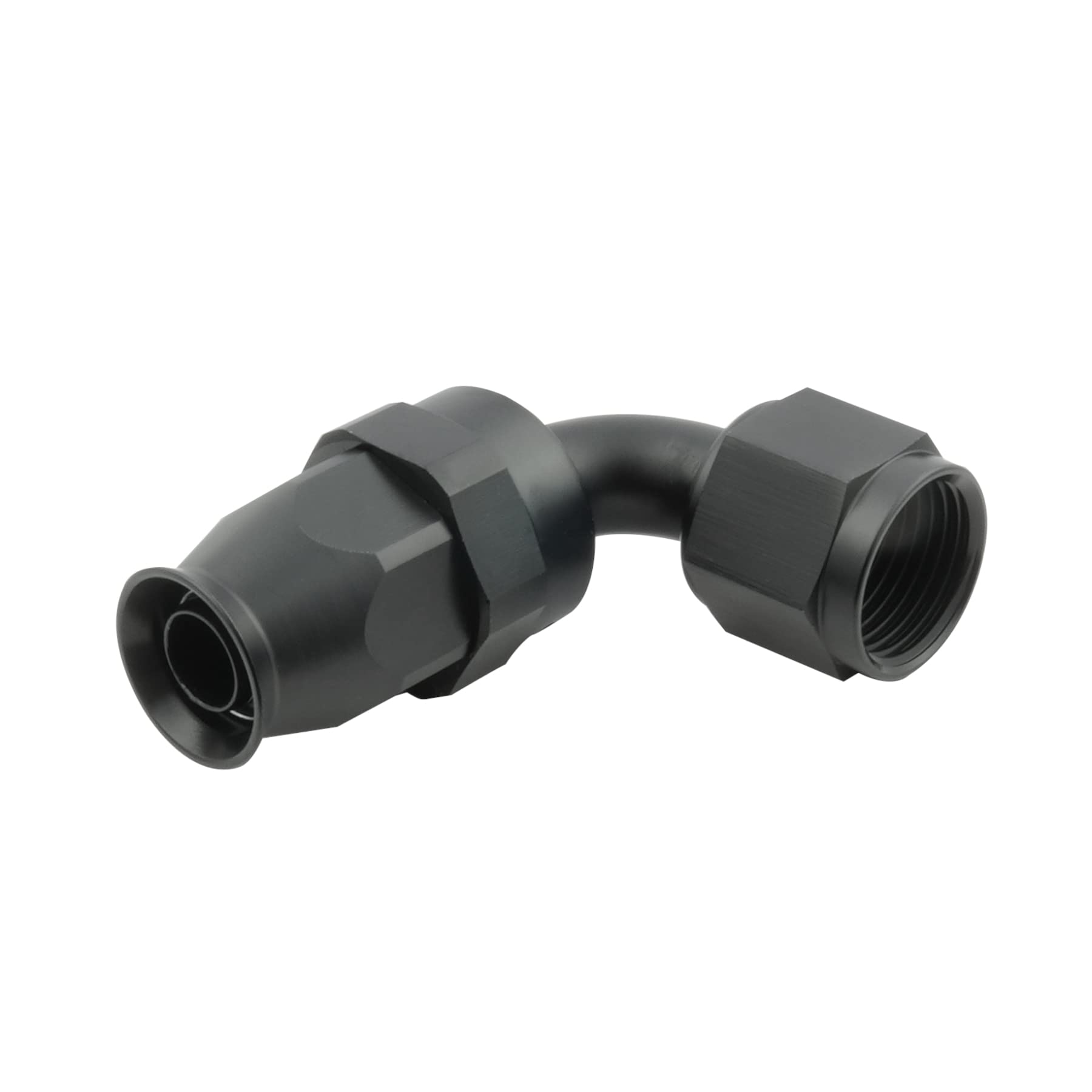 PTFE Alu Fitting 90° abgewinkelt Dash 10 / AN10 (7/8-14 UNF) | Schwarz von DL-Racing