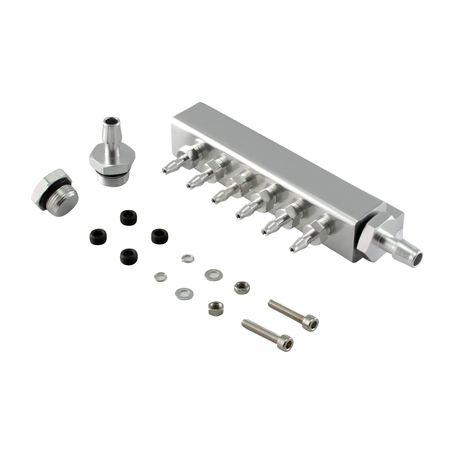 Universal Aluminium Unterdruckverteiler - Farbe: Silber von DL-Racing