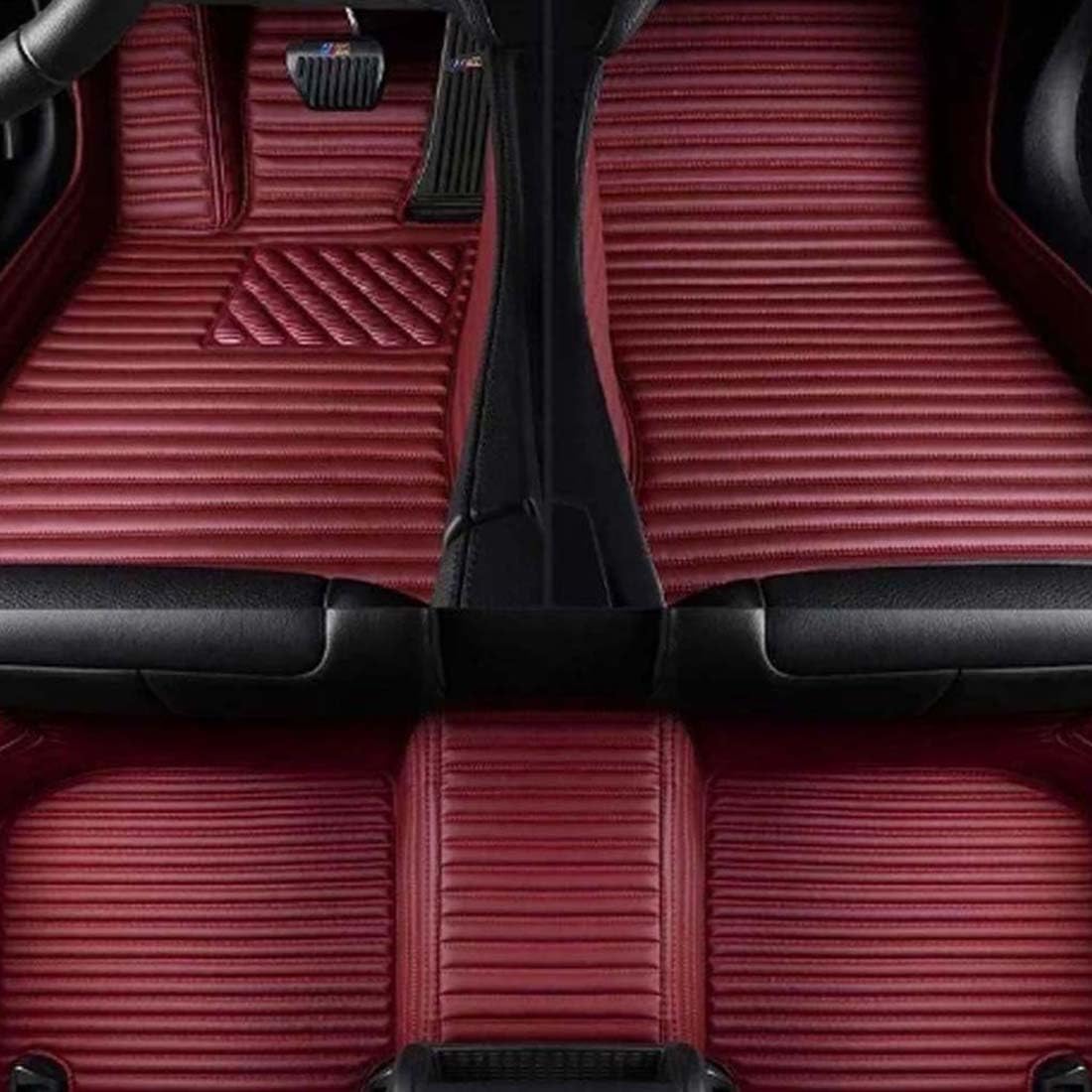 Maßgeschneiderte Auto-Fußmatten für Mitsubishi Outlander 7 Seats 2023, wasserdichtes Leder, Auto-Fußpolsterschutz, Teppich-Innenausstattung,C von DLBFDC