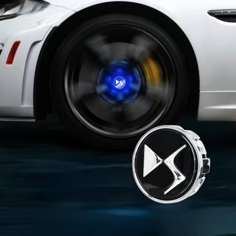 4 Stück Auto Radnabenkappen für DS 3 Crossback 2018-2022,Radnaben Zentralabdeckung Nabendeckel Felgenkappen Wheel Caps mit Auto Emblem Logo Auto Zubehör,Blue von DLGJZS