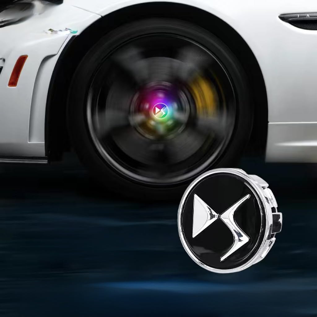 4 Stück Auto Radnabenkappen für DS 3 Hatchback 2016-2018,Radnaben Zentralabdeckung Nabendeckel Felgenkappen Wheel Caps mit Auto Emblem Logo Auto Zubehör,Multi-colored von DLGJZS