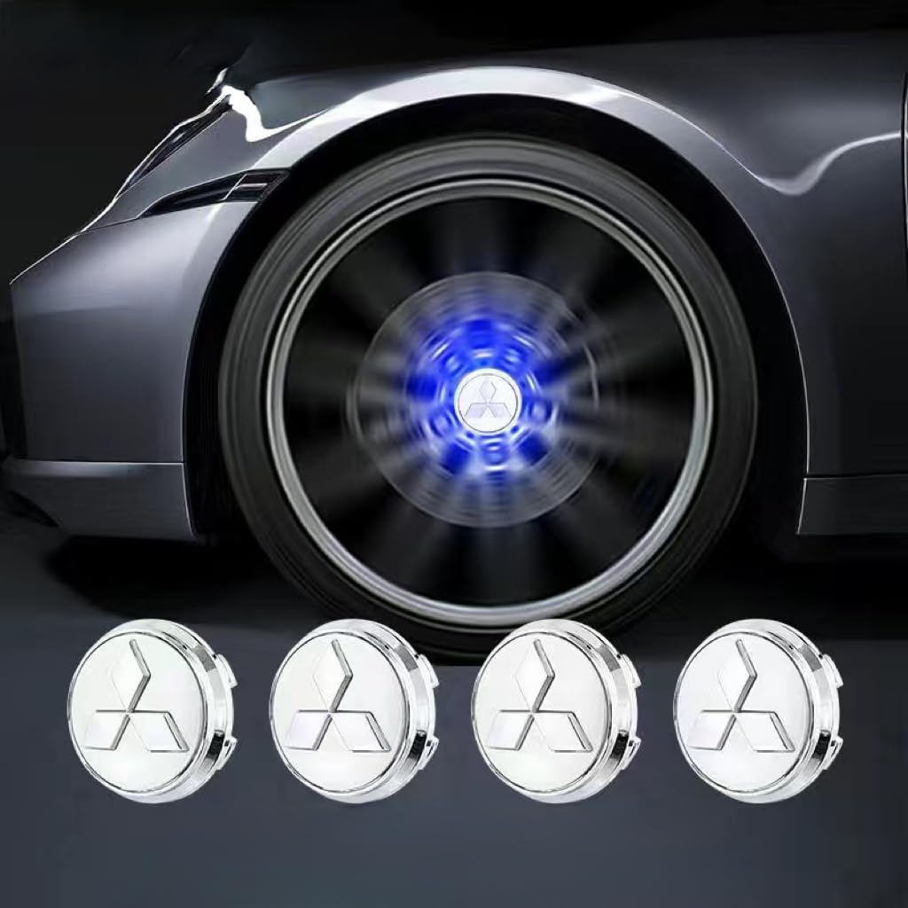 4 Stück Auto Radnabenkappen für Mitsubishi ASX 2019-2023,Radnaben Zentralabdeckung Nabendeckel Felgenkappen Wheel Caps mit Auto Emblem Logo Auto Zubehör,L-Blue von DLGJZS