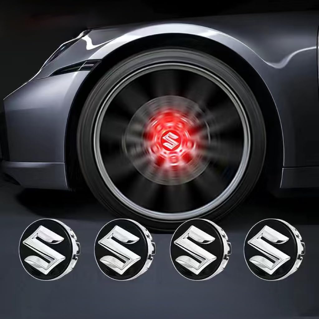 4 Stück Auto Radnabenkappen für Suzuki Alto 2014-2024,Radnaben Zentralabdeckung Nabendeckel Felgenkappen Wheel Caps mit Auto Emblem Logo Auto Zubehör,Red von DLGJZS