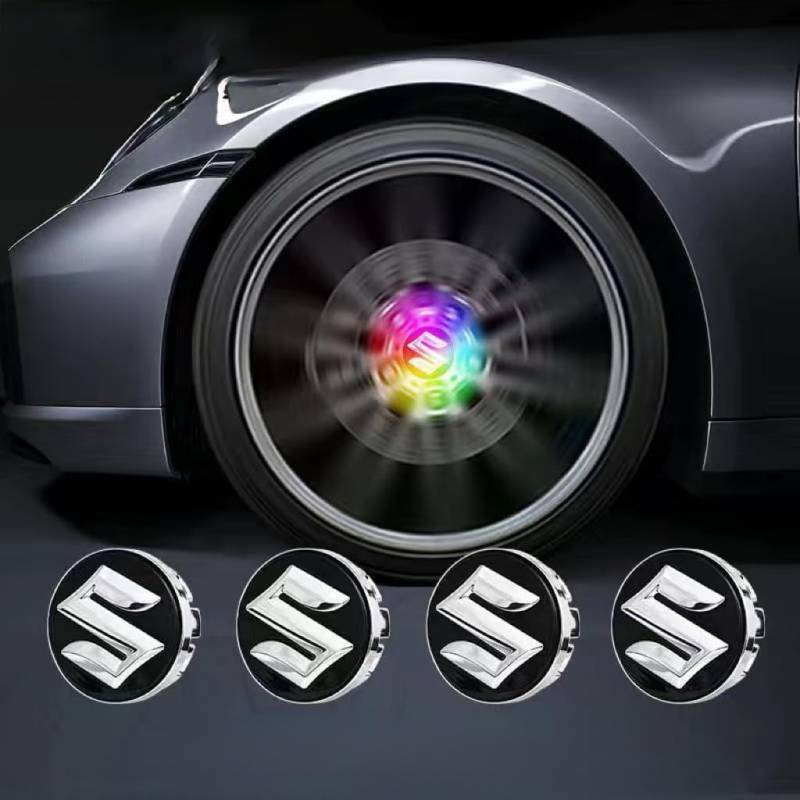 4 Stück Auto Radnabenkappen für Suzuki Jimny facelift 2005,Radnaben Zentralabdeckung Nabendeckel Felgenkappen Wheel Caps mit Auto Emblem Logo Auto Zubehör,Multi-colored von DLGJZS