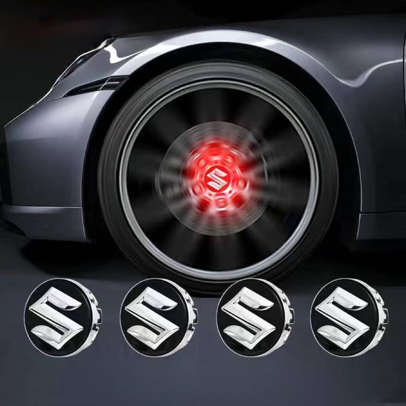 4 Stück Auto Radnabenkappen für Suzuki Swace 2020-2022,Radnaben Zentralabdeckung Nabendeckel Felgenkappen Wheel Caps mit Auto Emblem Logo Auto Zubehör,Red von DLGJZS