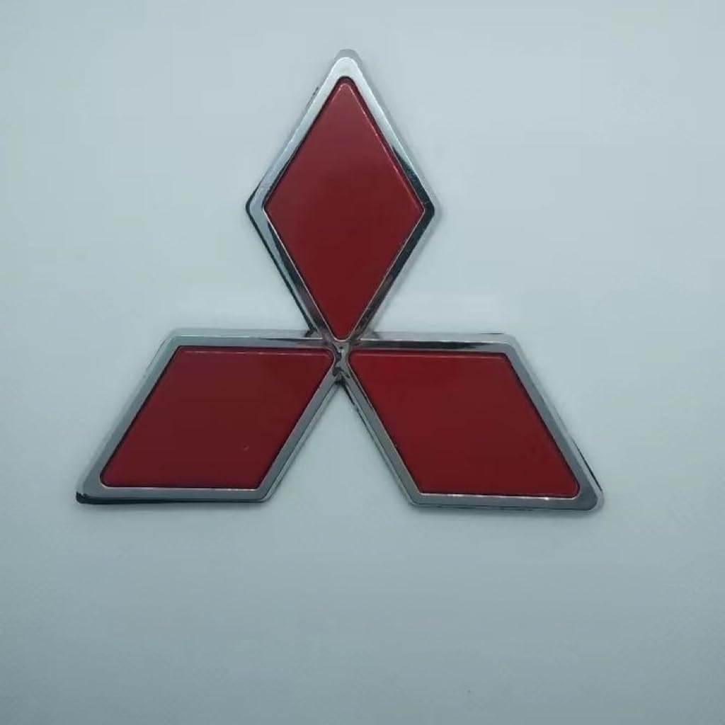 Auto Emblem für Mitsubishi Lancer Sportback X,ABS Badge Car Kühlergrill Abzeichen Kofferraum Heckklappe Logo 3D Auto Dekoration Styling Zubehör,Red-M von DLGJZS