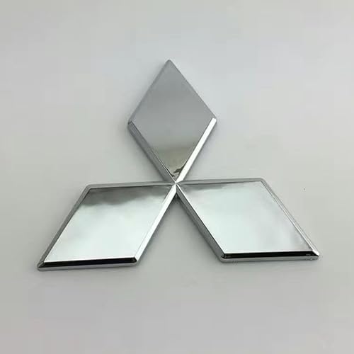 Auto Emblem für Mitsubishi Lancer Sportback X,ABS Badge Car Kühlergrill Abzeichen Kofferraum Heckklappe Logo 3D Auto Dekoration Styling Zubehör,Silver-L von DLGJZS