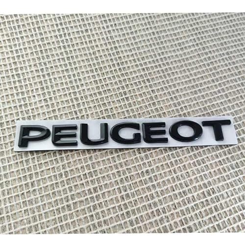 Auto Emblem für Peugeot 108 Hatch,ABS Badge Car Kühlergrill Abzeichen Kofferraum Heckklappe Logo 3D Auto Dekoration Styling Zubehör,M-Black von DLGJZS