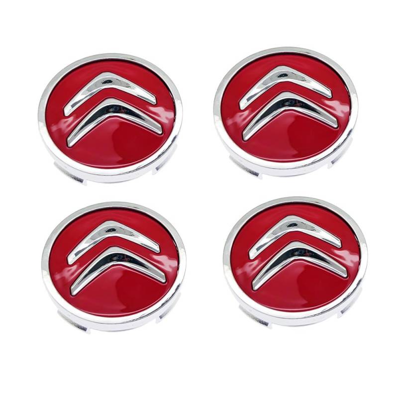 4 Stück Auto Nabendeckel für Citroen C4 X 2022-2024,ABS mit Emblem Wheel Caps Radnabenabdeckung Radkappen Auto Autonaben Kratzfest Auto Zubehör,Red von DLLHL