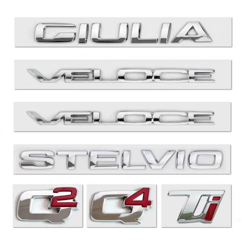 Auto Emblem für Alfa Romeo 147 GTA, Logo Emblem Logo Aufkleber Dekoration Aufkleber Autoteile Car Styling,Silver-Giulia von DLLHL