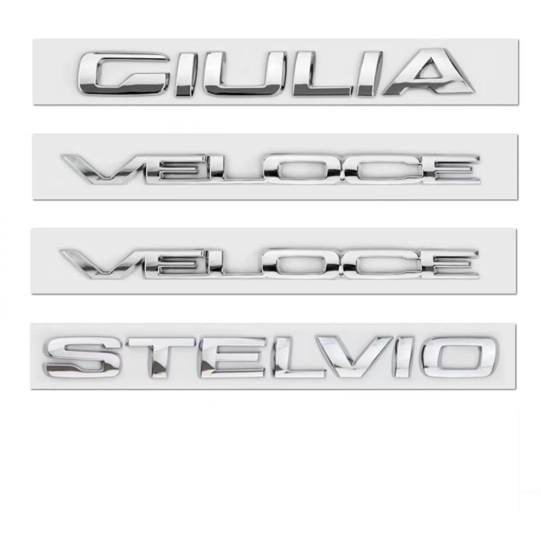 Auto Emblem für Alfa Romeo MiTo 2013-2016, Logo Emblem Logo Aufkleber Dekoration Aufkleber Autoteile Car Styling,Silver-Velocel von DLLHL