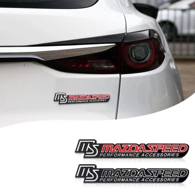 Auto Emblem für Mazda 2 Hatchback 2007-2014, Logo Emblem Logo Aufkleber Dekoration Aufkleber Autoteile Car Styling,Red von DLLHL