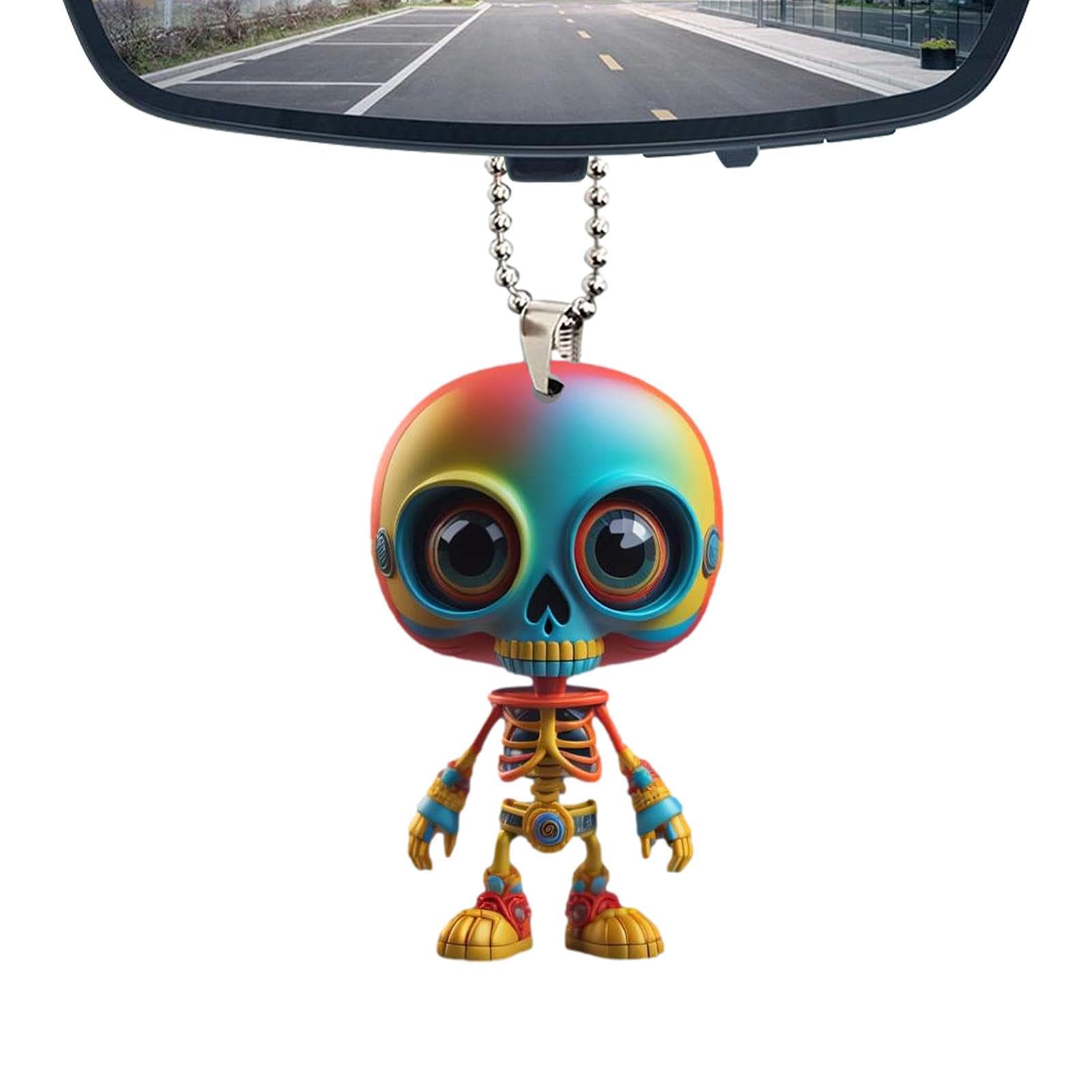 DLSIN Auto Rückansicht Anhänger, Acryl Auto Rearview Dekoration, Alien Auto Anhänger, 2D Auto Rearview Zubehör, Hängender Alien Anhänger für Auto Rückansicht von DLSIN