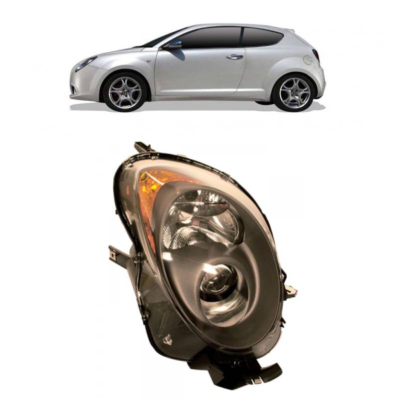 DM Autoteile 102721 Hauptscheinwerfer rechts H7/H7 mit Motor kompatibel für Alfa Romeo Mito ab 09/2008 - von DM Autoteile