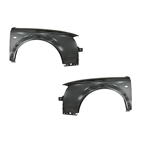 DM Autoteile 106151 Kotflügel SET rechts+links vorne mit Blinkerloch kompatibel für Audi A6 + Avant (4B) 01-04 von DM Autoteile