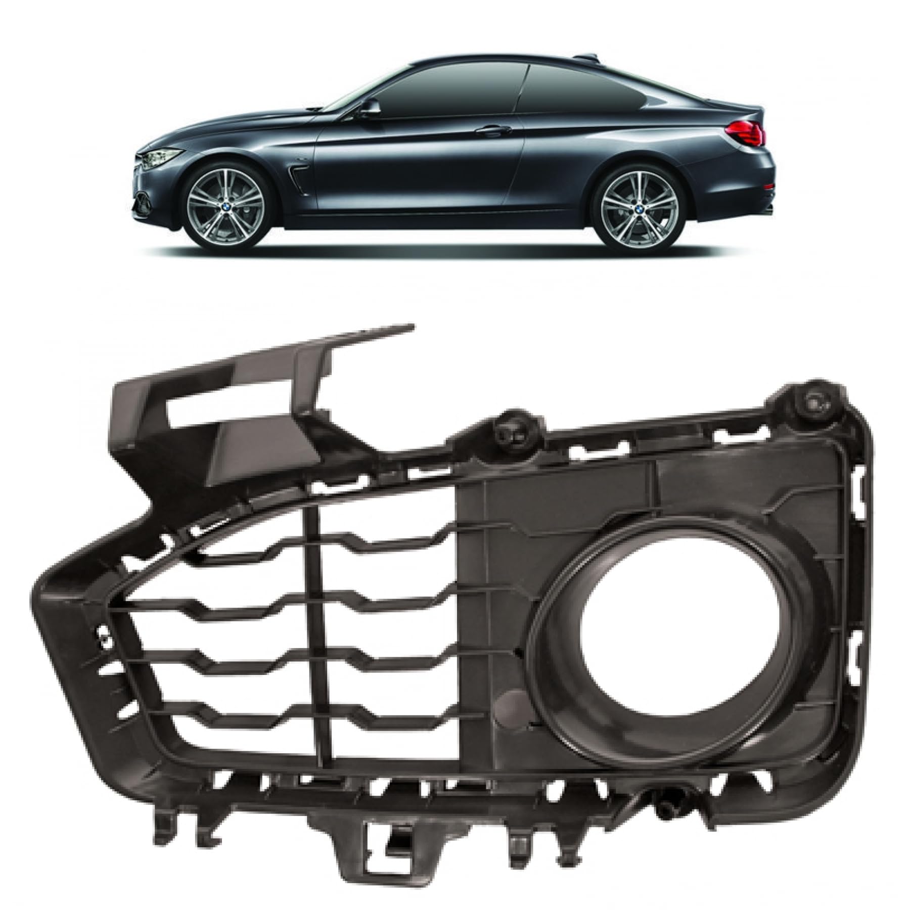 DM Autoteile 115334 Nebelscheinwerfer Gitter rechts kompatibel für BMW 4er F32 Coupe F33 Cabrio M-Paket von DM Autoteile