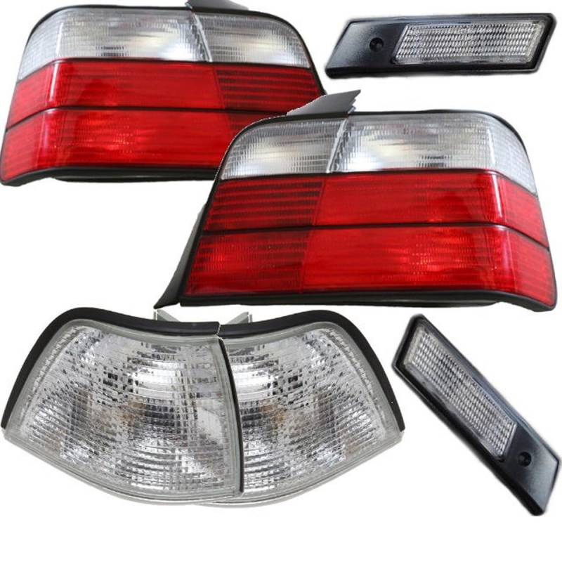 DM Autoteile 1176 Set Rückleuchten +Seite + Front Blinker Rot Weiss kompatibel für BMW 3er E36 Coupe Cabrio 91-96 von DM Autoteile