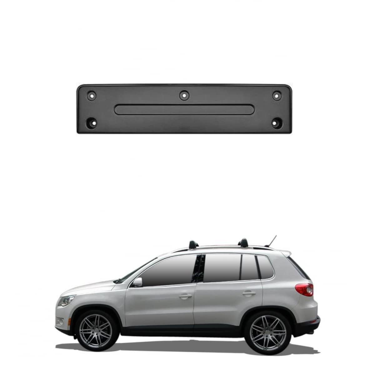 DM Autoteile 134870 Nummernschild Halterung Kennzeichen vorne schwarz kompatibel für VW Tiguan 5N ab 2011-2016 von DM Autoteile