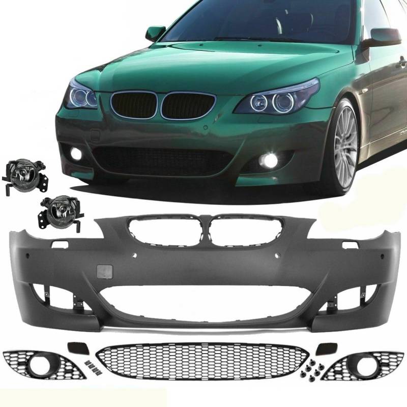 DM Autoteile 1438 Sport Stoßstange für SRA/PDC+Nebel Set 03-07 kompatibel für BMW E60 E61 außer M5 ABE* von DM Autoteile