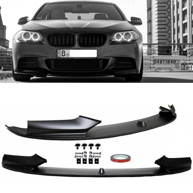 DM Autoteile 1469 Sport-Performance Frontspoiler Lippe Spoiler vorne Schwarz Matt kompatibel für BMW 5er F10 F11 mit M-Paket +ABE von DM Autoteile