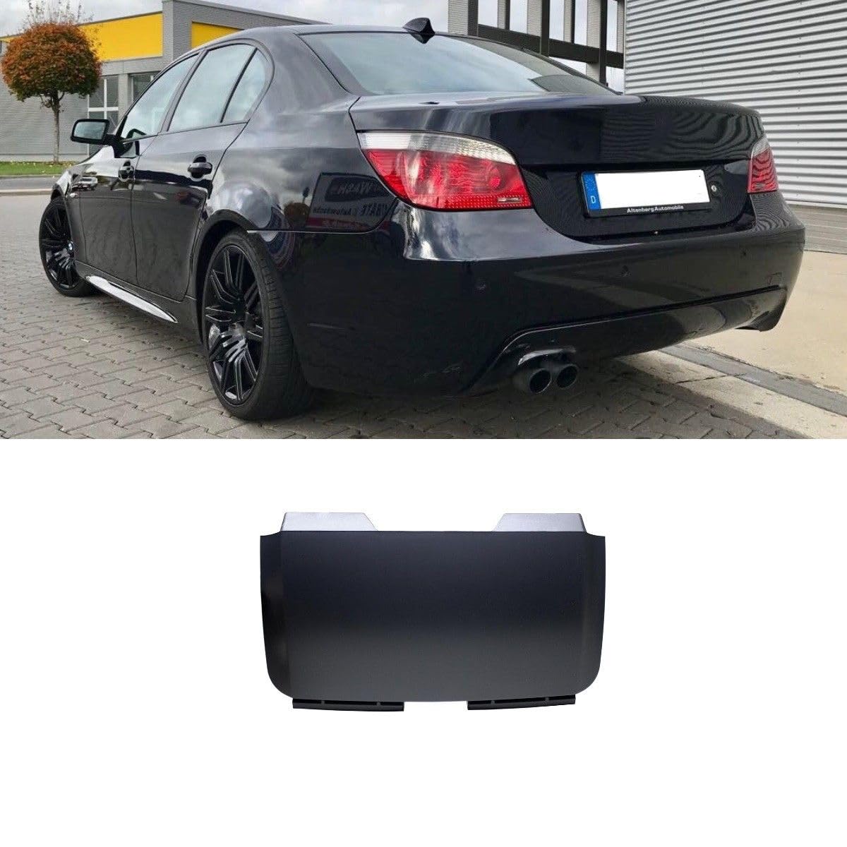 DM Autoteile 1496 Klappe Abdeckung nur kompatibel für BMW E60 E61 M Paket mit Anhängerkupplung 03-10 Diffusor von DM Autoteile