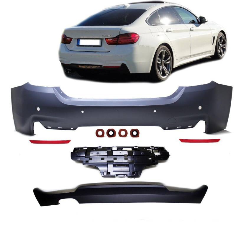 DM Autoteile 1596 Heck Stoßstange +Diffusor für M-Paket kompatibel für BMW 4er F36 Gran-Coupe + ABE* von DM Autoteile