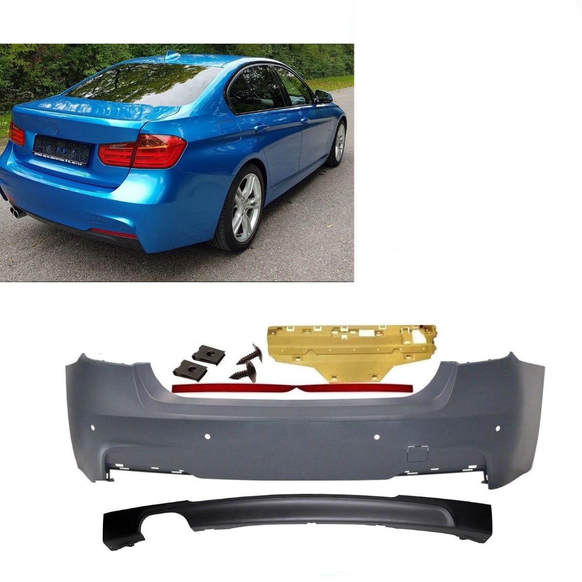 DM Autoteile 1669 Sport-Stoßstange Hinten für PDC 2-Rohr Links kompatibel für BMW F30 Serie & M-Paket von DM Autoteile