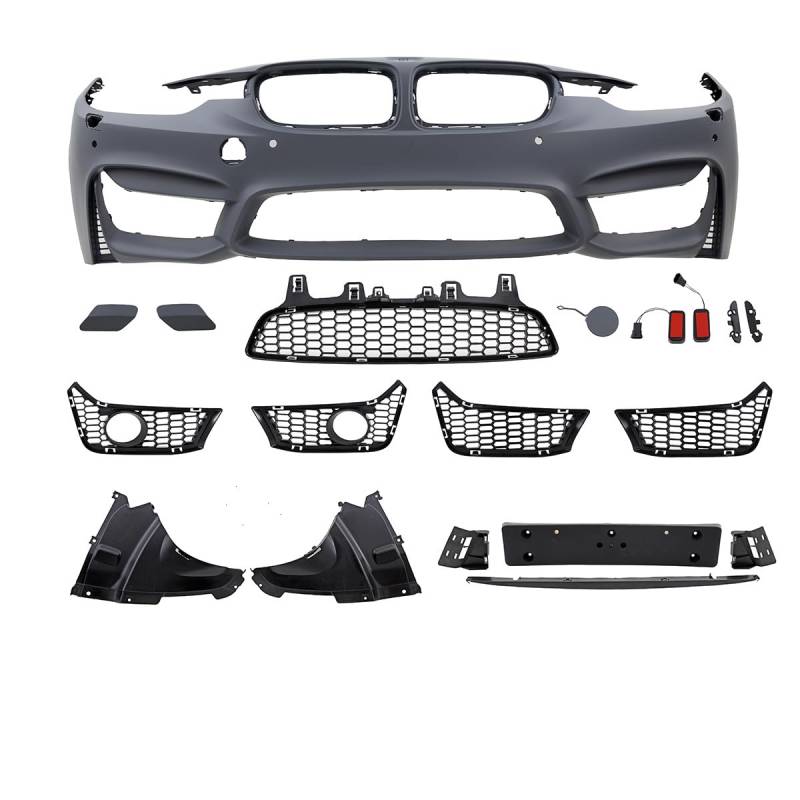 DM Autoteile 1680 Sport Stoßstange vorne PDC+SRA ohne NSW kompatibel für BMW F30 F31 auch Sportline/M-Paket von DM Autoteile