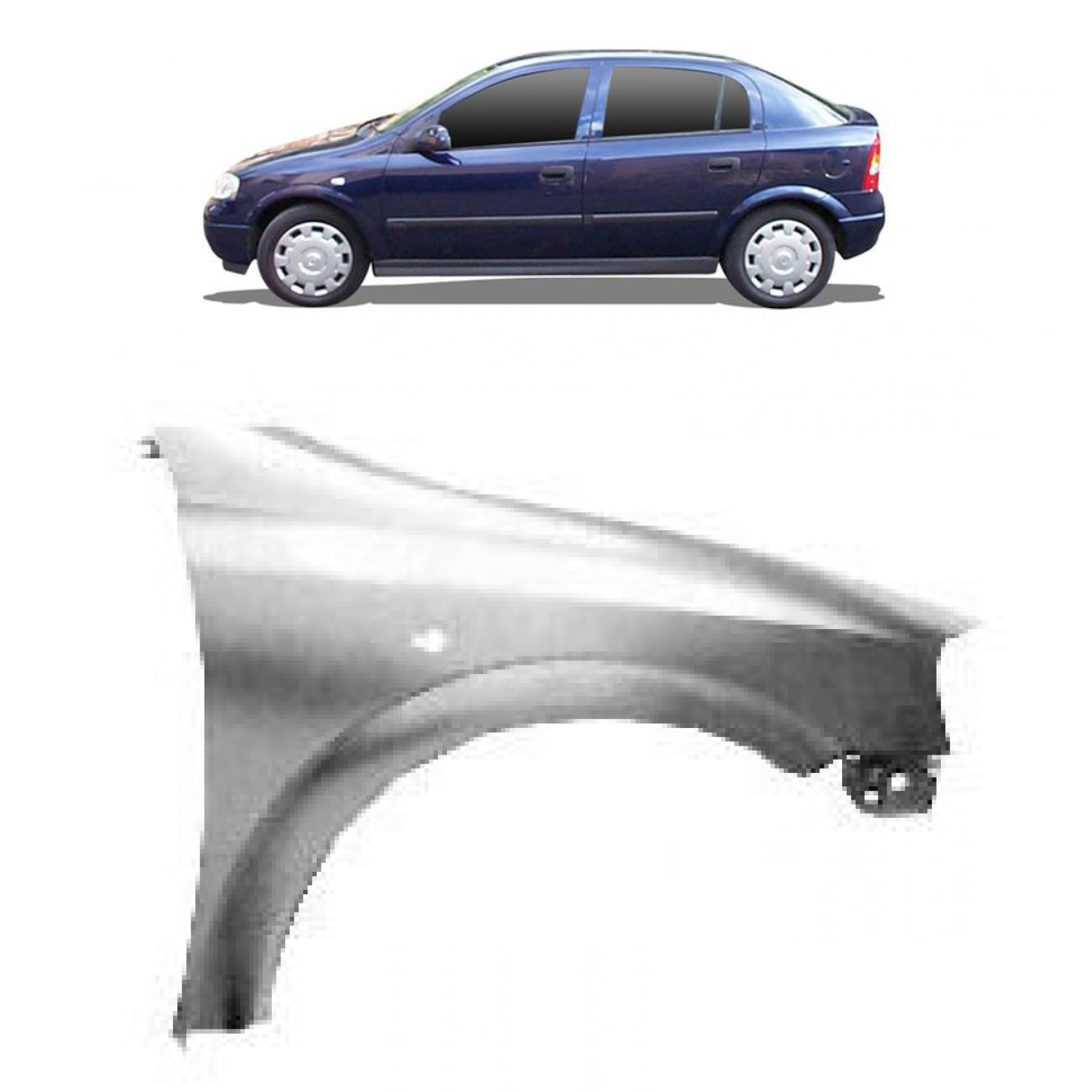 DM Autoteile 174114 Kotflügel vorne rechts mit Blinkerloch kompatibel für Opel Astra G Caravan 98-03 von DM Autoteile