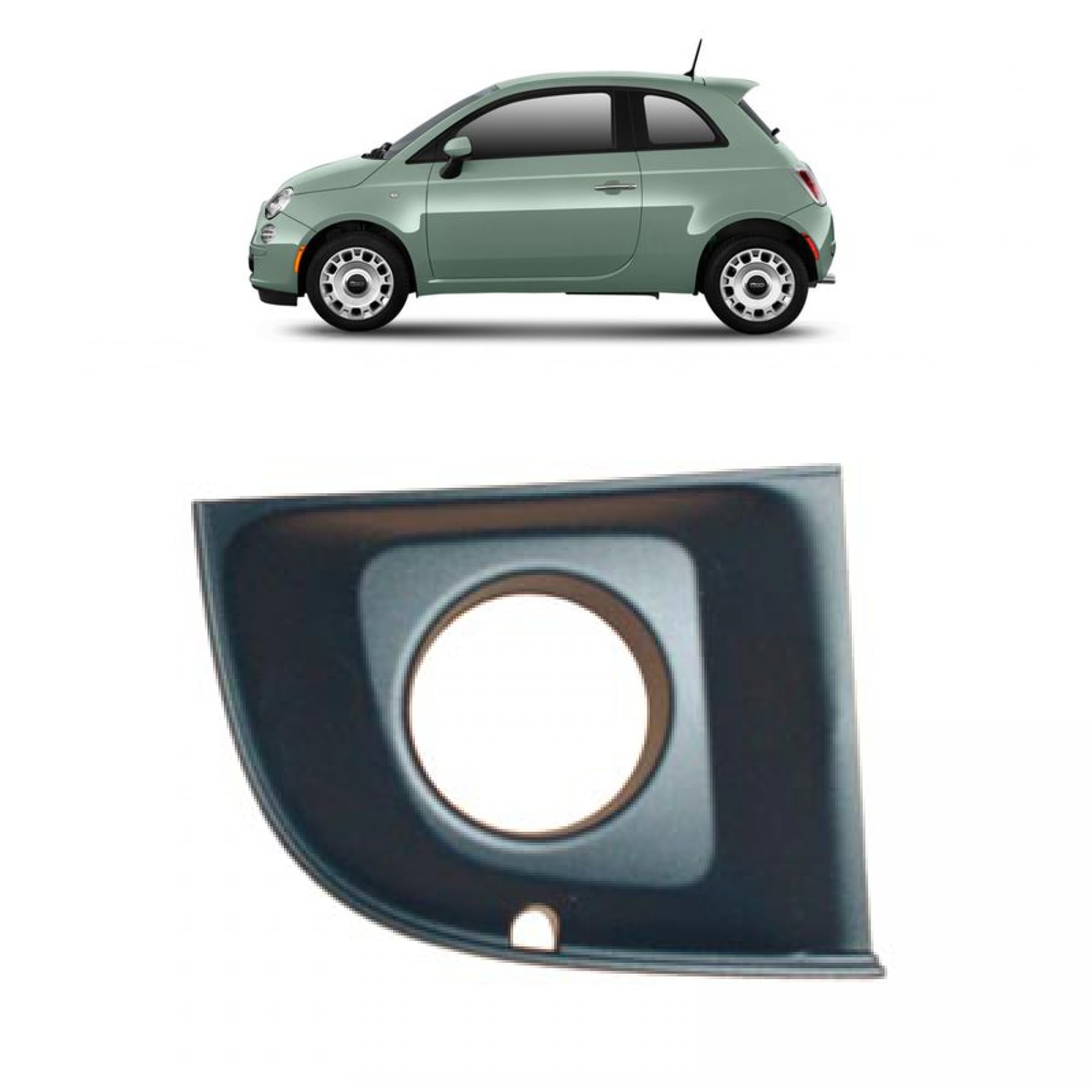 DM Autoteile 181657 Nebelscheinwerfer Gitter Blende vorne rechts kompatibel für Fiat 500 C 312 Bj. 2007-2015 von DM Autoteile