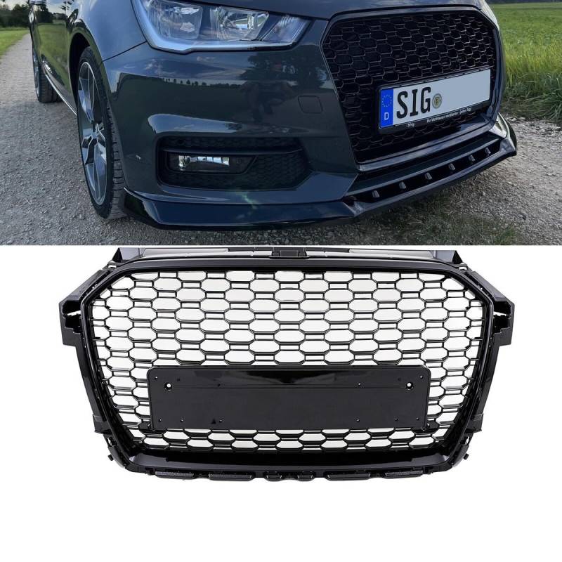 DM Autoteile 2-4018 Kühlergrill Waben Grill Schwarz hochglanz kompatibel für Audi A1 8X Facelift ab 2015 auch quattro von DM Autoteile