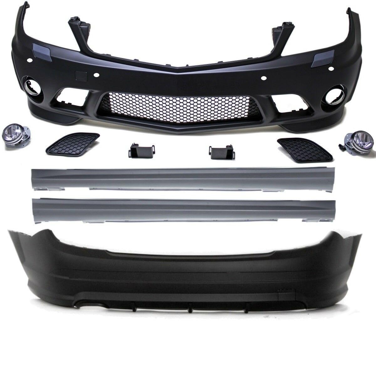 DM Autoteile 2207 Bodykit Stoßstange vorne hinten kompatibel für Mercedes W204 vor Mopf 2007-2011 +Zubehör kompatibel für C63 AMG von DM Autoteile